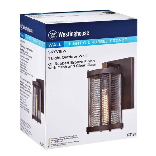 Westinghouse Skyview 6318100 Outdoor Wall Fixture Bronze Finish with Mesh